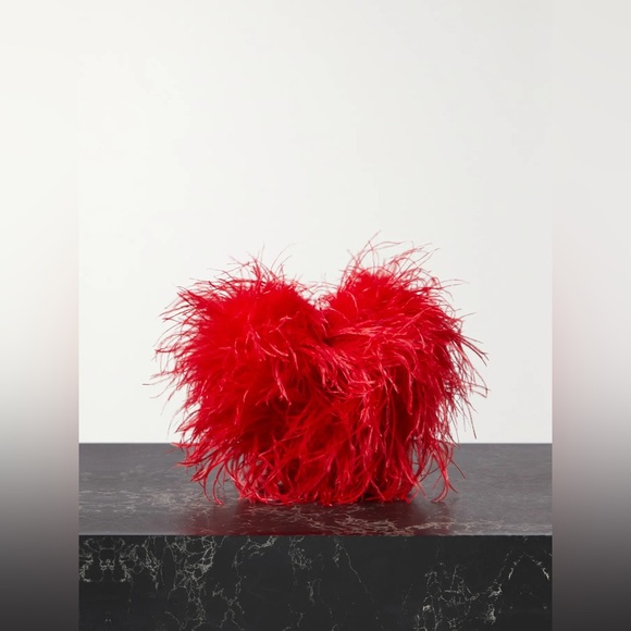 Alexander Wang Handbags - NWOT Alexander Wang Heart Pillow Ostrich Feathers Clutch Handbag